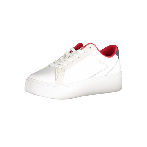 Tommy Hilfiger White Polyester Sneaker Tommy Hilfiger Retail Flare