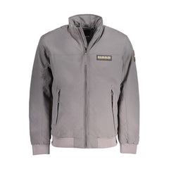 Napapijri Gray Polyamide Jacket Napapijri Retail Flare