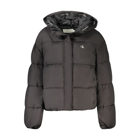 Calvin Klein Black Polyester Women Jacket Calvin Klein Retail Flare