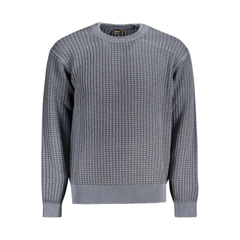 Hugo Boss Blue Cotton Men Sweater Hugo Boss Retail Flare