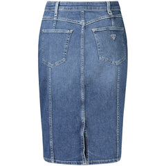 Guess Jeans Blue Cotton Women Skirt Guess Jeans Retail Flare