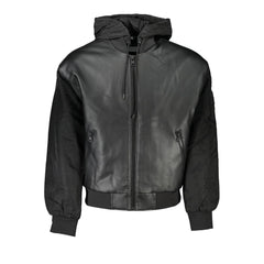 Calvin Klein Sleek Black Hooded Jacket with Contrasting Details Calvin Klein Retail Flare