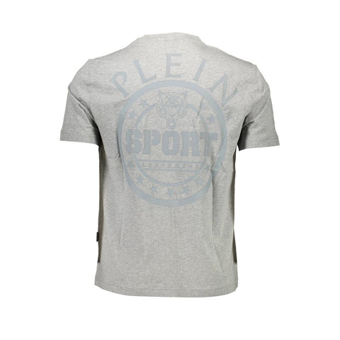 Plein Sport Gray Cotton Men T-Shirt Plein Sport Retail Flare