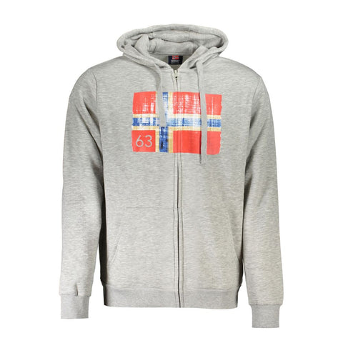 Norway 1963 Gray Cotton Men Sweater with Hood Norway 1963 Retail Flare