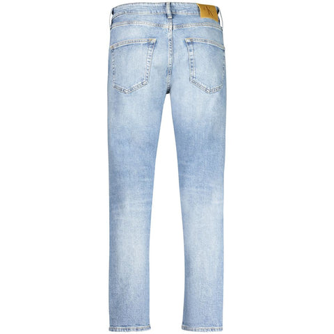 Calvin Klein Light Blue Cotton Men Jeans Calvin Klein Retail Flare