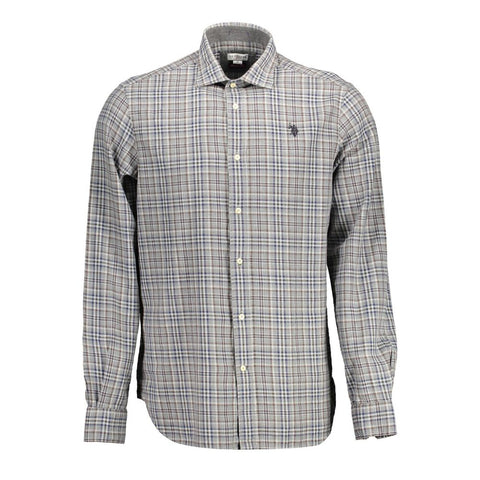 U.S. POLO ASSN. Gray Cotton Men Shirt U.S. POLO ASSN. Retail Flare