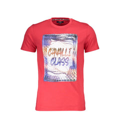 Cavalli Class Red Cotton T-Shirt Cavalli Class Retail Flare