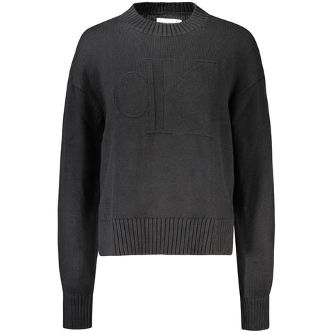 Calvin Klein Black Cotton Women Sweater Calvin Klein Retail Flare
