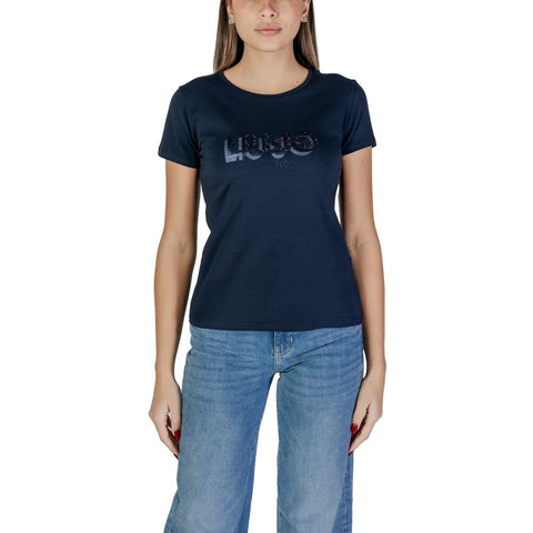 Liu Jo Blue Cotton Tops & T-Shirt Liu Jo Retail Flare