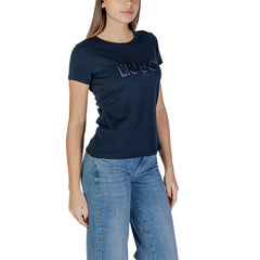 Liu Jo Blue Cotton Tops & T-Shirt Liu Jo Retail Flare