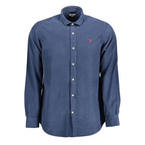 U.S. POLO ASSN. Blue Cotton Men Shirt U.S. POLO ASSN. Retail Flare
