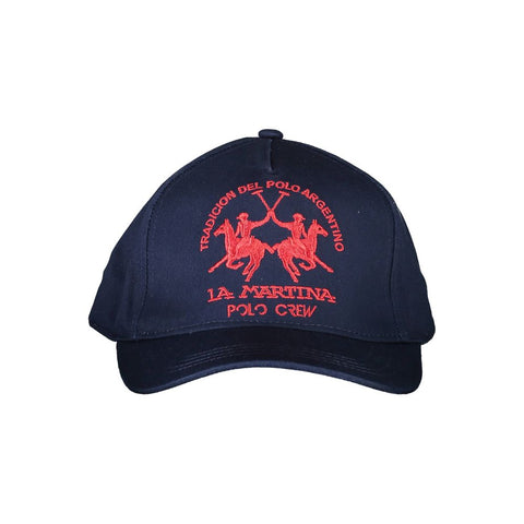 La Martina Blue Cotton Hats & Cap La Martina Retail Flare