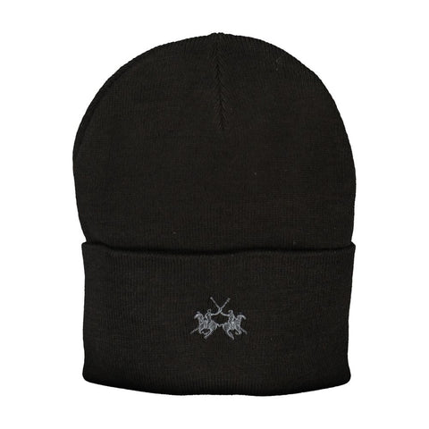 La Martina Black Polyester Hats & Cap La Martina Retail Flare