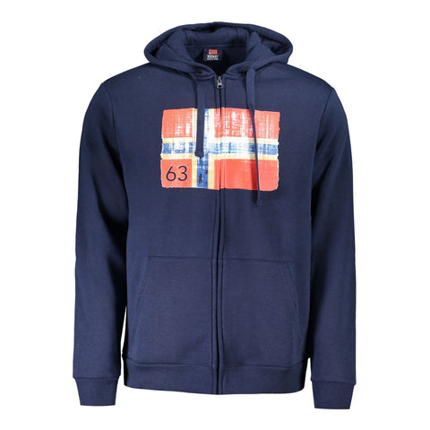 Norway 1963 Blue Cotton Men Hooded Sweater Norway 1963 Retail Flare