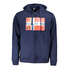 Norway 1963 Blue Cotton Men Hooded Sweater Norway 1963 Retail Flare