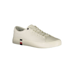 Tommy Hilfiger White Leather Men Sneaker Tommy Hilfiger Retail Flare