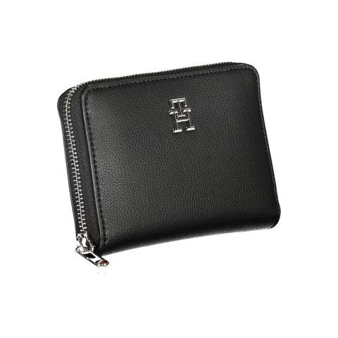 Tommy Hilfiger Elegant Black Zip Wallet with Multiple Compartments Tommy Hilfiger Retail Flare