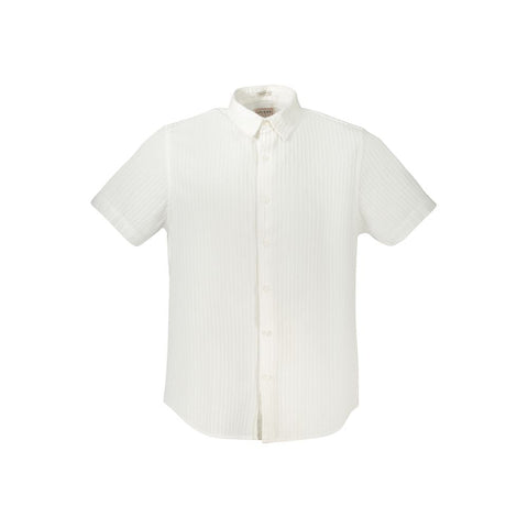 Guess Jeans White Cotton Men Shirt Guess Jeans Retail Flare