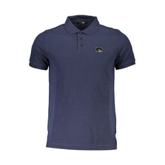 Cavalli Class Blue Cotton Men Polo Shirt Cavalli Class Retail Flare