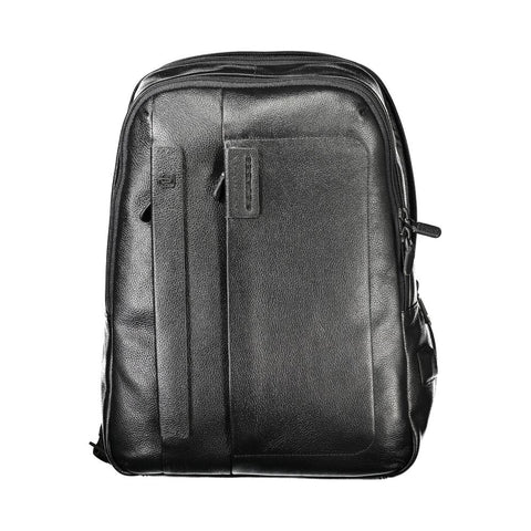 Piquadro Black Leather Men Backpack Piquadro Retail Flare