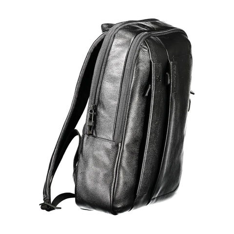 Piquadro Black Leather Men Backpack Piquadro Retail Flare