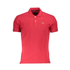 La Martina Red Cotton Men Polo Shirt La Martina Retail Flare