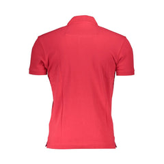 La Martina Red Cotton Men Polo Shirt La Martina Retail Flare