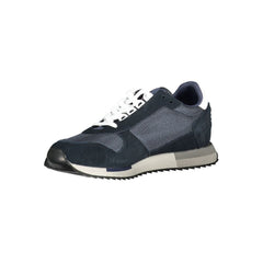 Napapijri Blue Leather Men Sneaker Napapijri Retail Flare