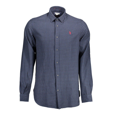 U.S. POLO ASSN. Blue Cotton Men Shirt U.S. POLO ASSN. Retail Flare