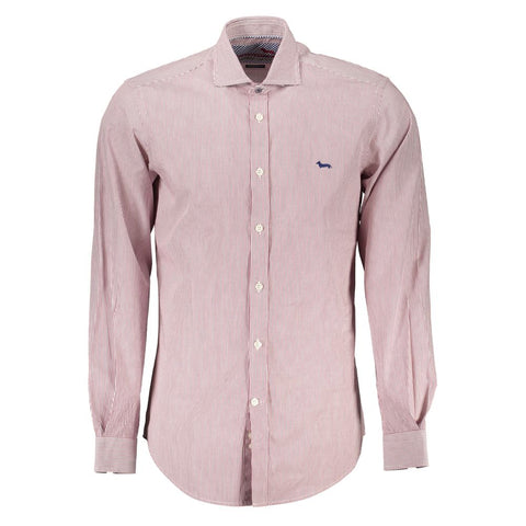 Harmont & Blaine Chic Pink Narrow-Fit Organic Cotton Shirt Harmont & Blaine Retail Flare