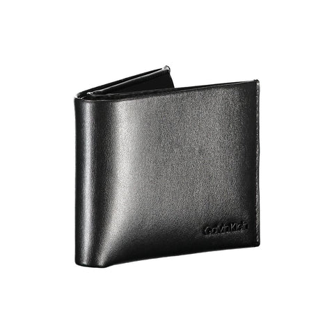 Calvin Klein Elegant Black Leather Dual-Compartment Wallet Calvin Klein Retail Flare