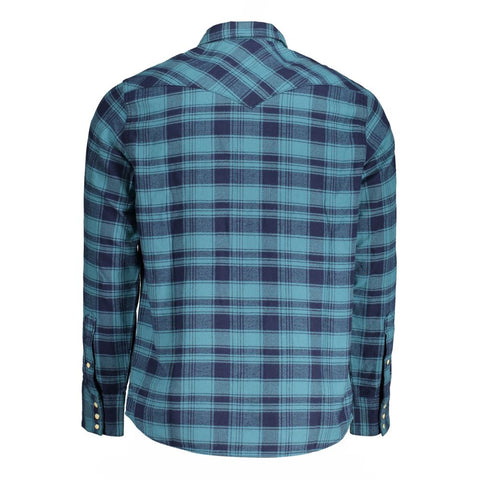 Wrangler Blue Cotton Shirt Wrangler Retail Flare