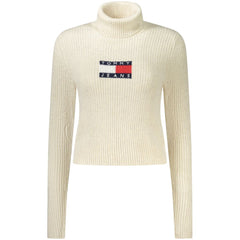 Tommy Hilfiger Beige Polyester Women Sweater Turtleneck Tommy Hilfiger Retail Flare