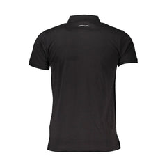 Cavalli Class Black Cotton Men Polo Shirt Cavalli Class Retail Flare