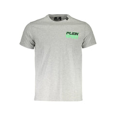 Plein Sport Gray Cotton Men T-Shirt Plein Sport Retail Flare
