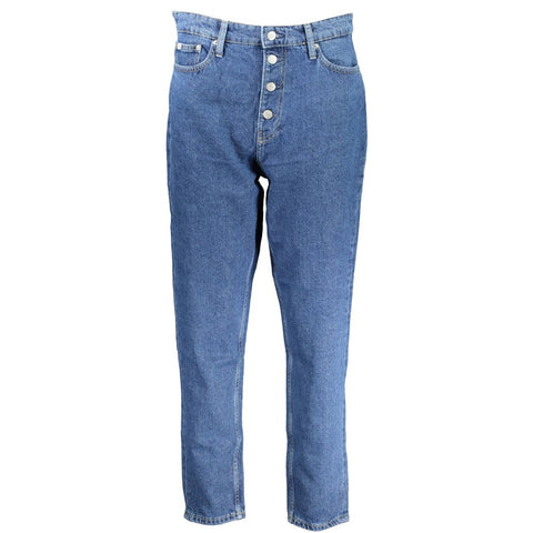 Calvin Klein Blue Cotton Women Jeans Calvin Klein Retail Flare