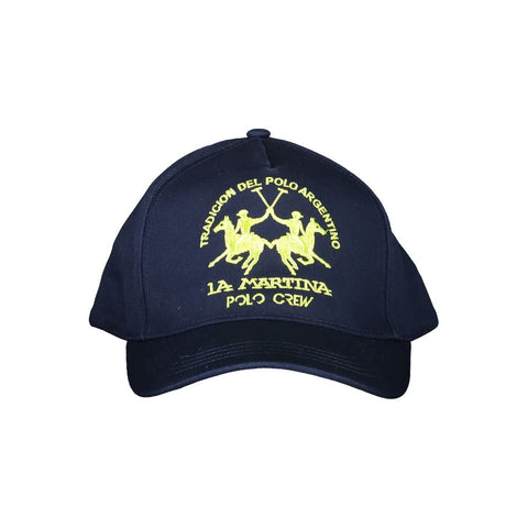 La Martina Blue Cotton Hats & Cap La Martina Retail Flare