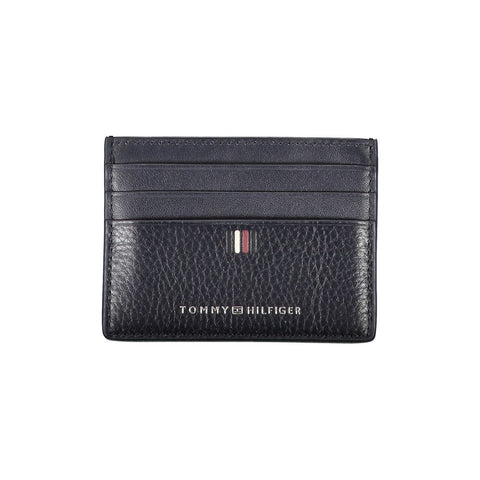 Tommy Hilfiger Sleek Blue Leather Card Holder with Contrast Details Tommy Hilfiger Retail Flare
