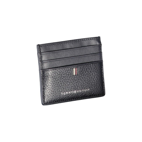 Tommy Hilfiger Sleek Blue Leather Card Holder with Contrast Details Tommy Hilfiger Retail Flare