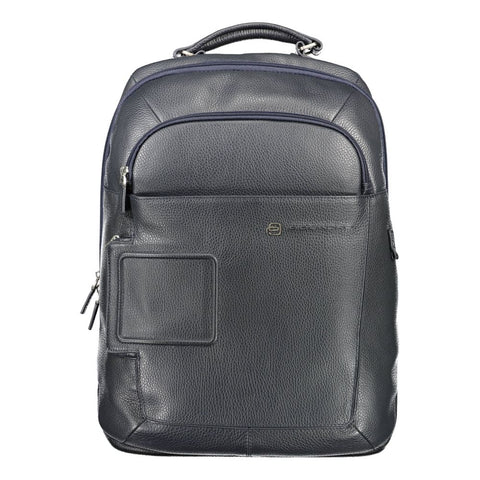 Piquadro Blue Leather Men Backpack Piquadro Retail Flare