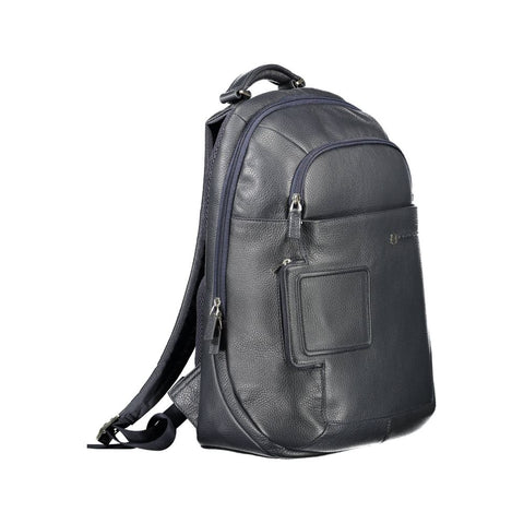 Piquadro Blue Leather Men Backpack Piquadro Retail Flare