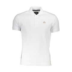 La Martina White Cotton Men Polo Shirt La Martina Retail Flare