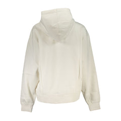 Calvin Klein Chic White Fleece Hooded Sweatshirt Calvin Klein Retail Flare
