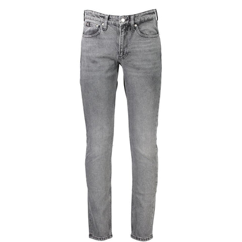 Calvin Klein Gray Cotton Jeans & Pant Calvin Klein Retail Flare