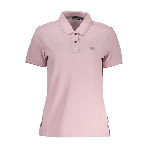 Napapijri Pink Cotton Women Polo Shirt Napapijri Retail Flare