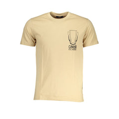 Cavalli Class Beige Cotton T-Shirt Cavalli Class Retail Flare