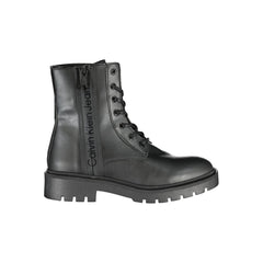 Calvin Klein Chic Black Ankle Boot with Laces and Zip Detail Calvin Klein Retail Flare