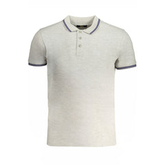 Cavalli Class Gray Cotton Polo Shirt Cavalli Class Retail Flare