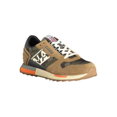 Napapijri Beige Leather Men Sneaker Napapijri Retail Flare