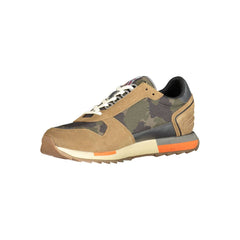 Napapijri Beige Leather Men Sneaker Napapijri Retail Flare